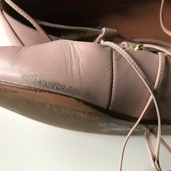 Halogen Owen lace up ballet flats blush leather - Picture 6 of 6